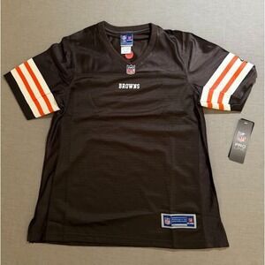 Cleveland Browns NFL Pro Line Jersey Women Small Brown Blank Short Sleeve.‎